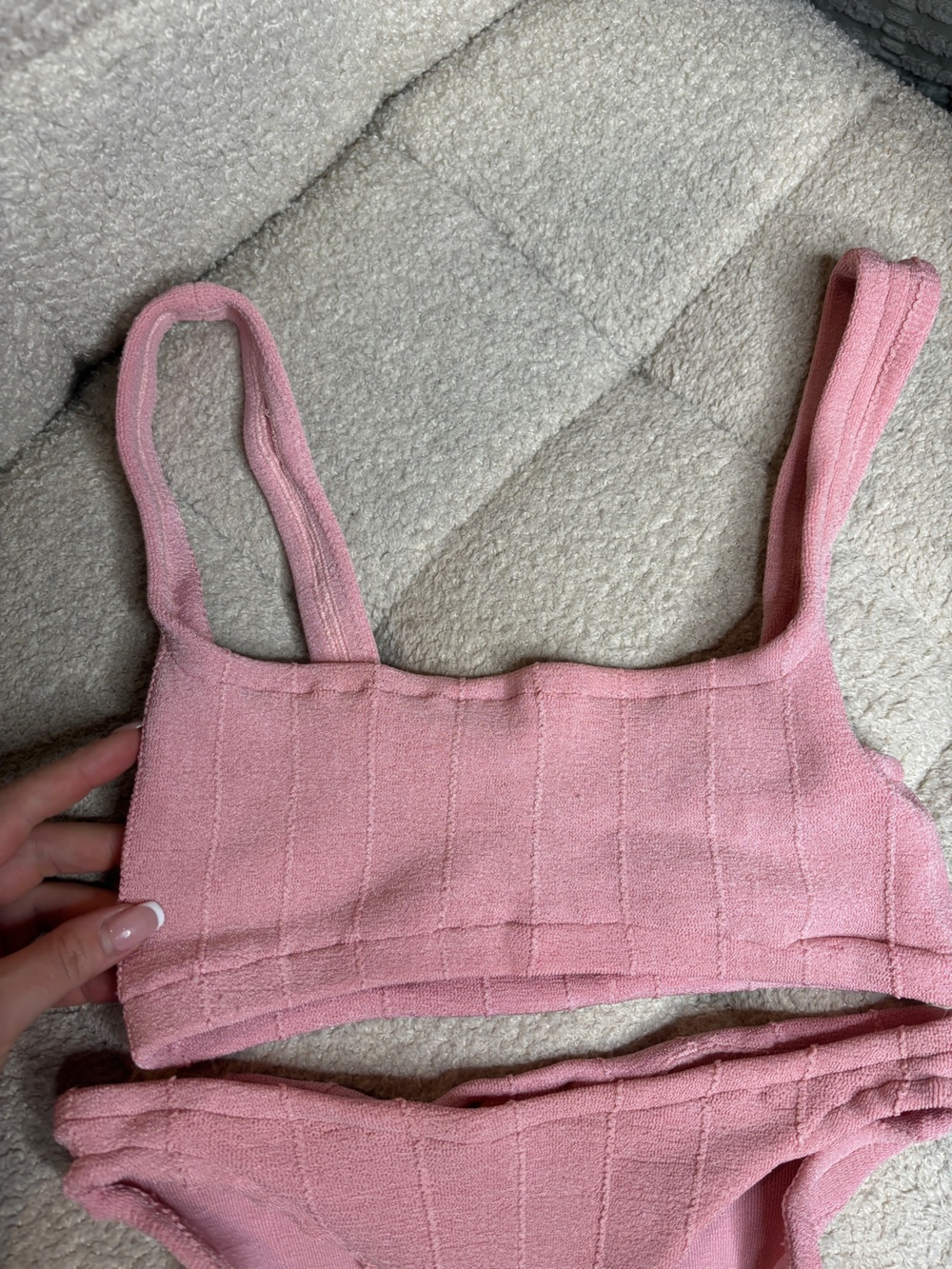 Hunza G Helena Nile Knit Bikini Set One Size Dusty Pink - Picture 4 of 9